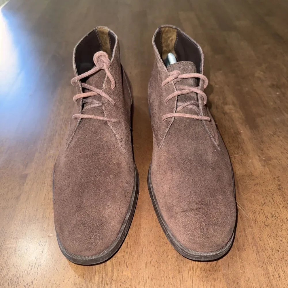 Cole Haan Men 8M Brown Suede Chukka Boots Lace Up Desert Ankle Dress Shoes